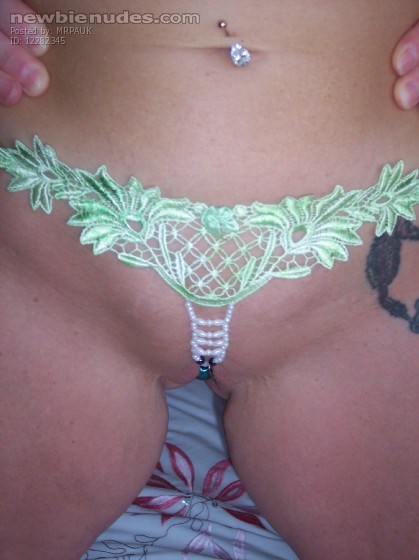 beaded thong, just right for this hot weather :)